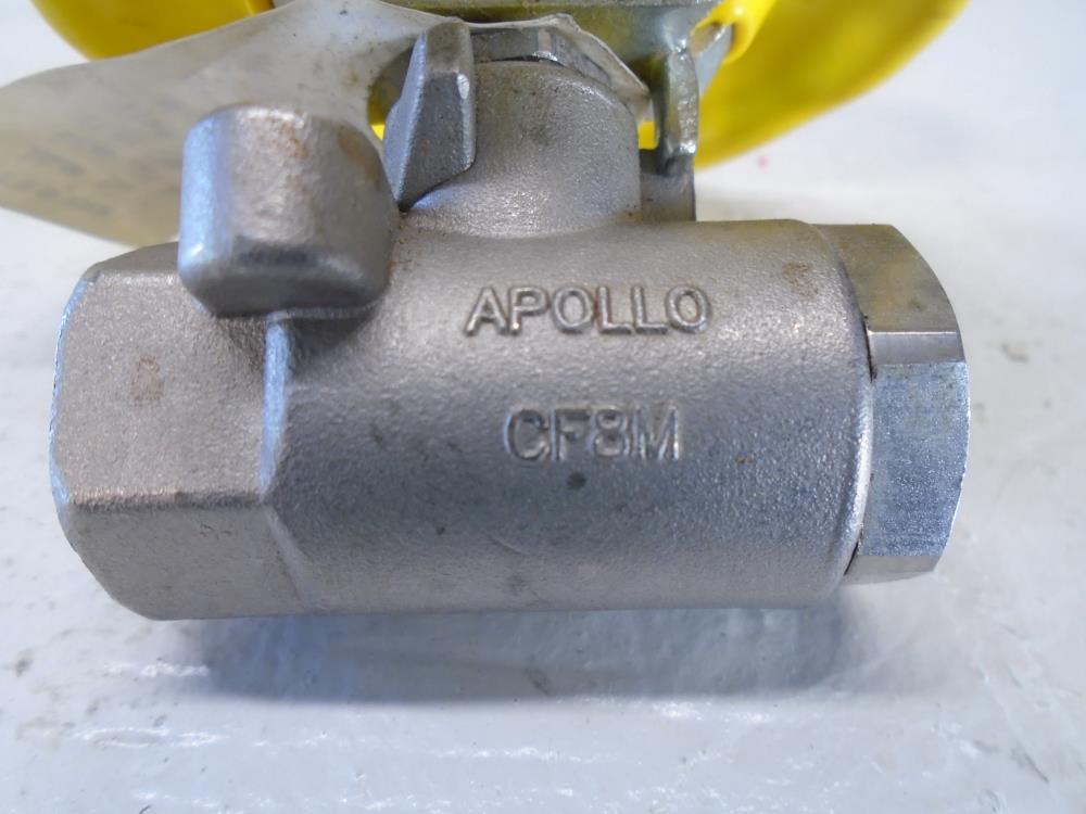 Lot of (4) Apollo Ball Valves, 3/8" NPT CF8M #76-102-15 and 1" NPT WCB, 2000 WOG